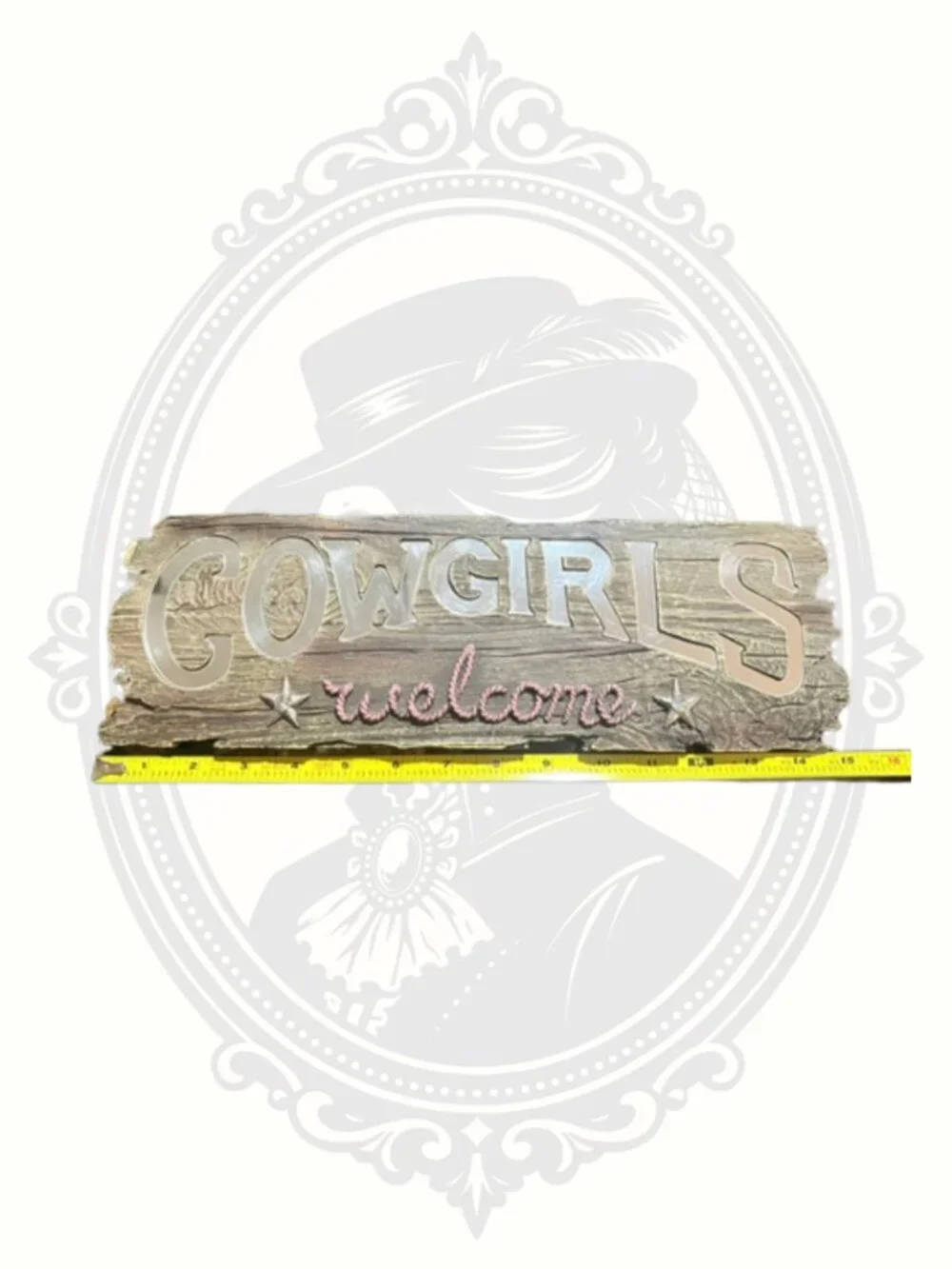 Cowgirls Welcome Mirror Wall Sign Rustic Western Farmhouse Country Decor